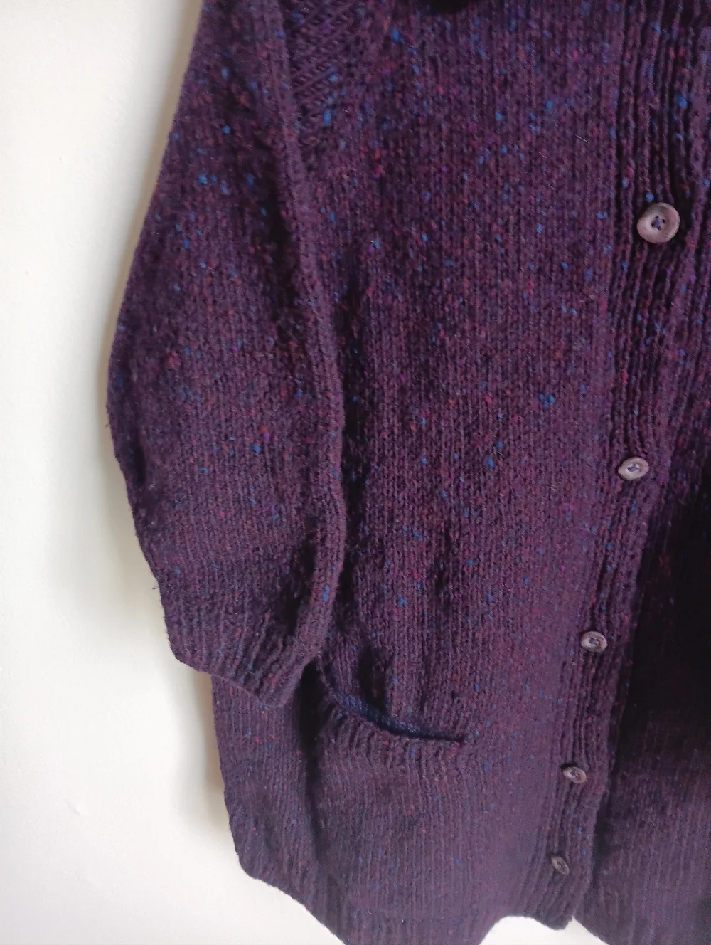 Vintage Handmade Cozy Purple Button-Front Women’s Sweater Cardigan Grandmacore - Picture 12 of 12